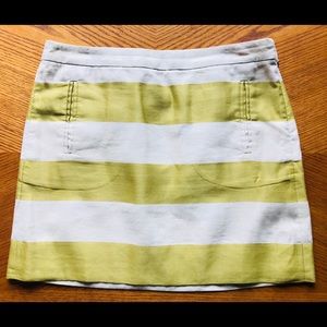 J. Crew Striped Linen Miniskirt